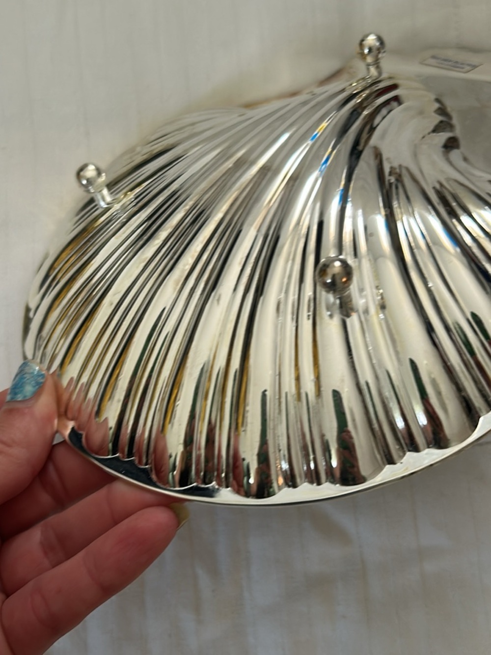 Vintage 1980s Perfect condition silver plated sea shell decorative tray - Picture 6 of 8